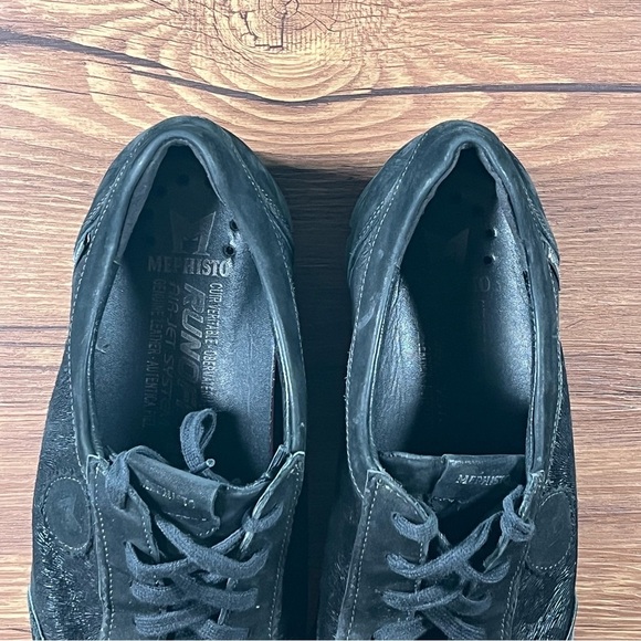 Mephisto Yael Runoff Black Leather Sneakers Women’s Size 8.5 Shoes - Picture 9 of 11